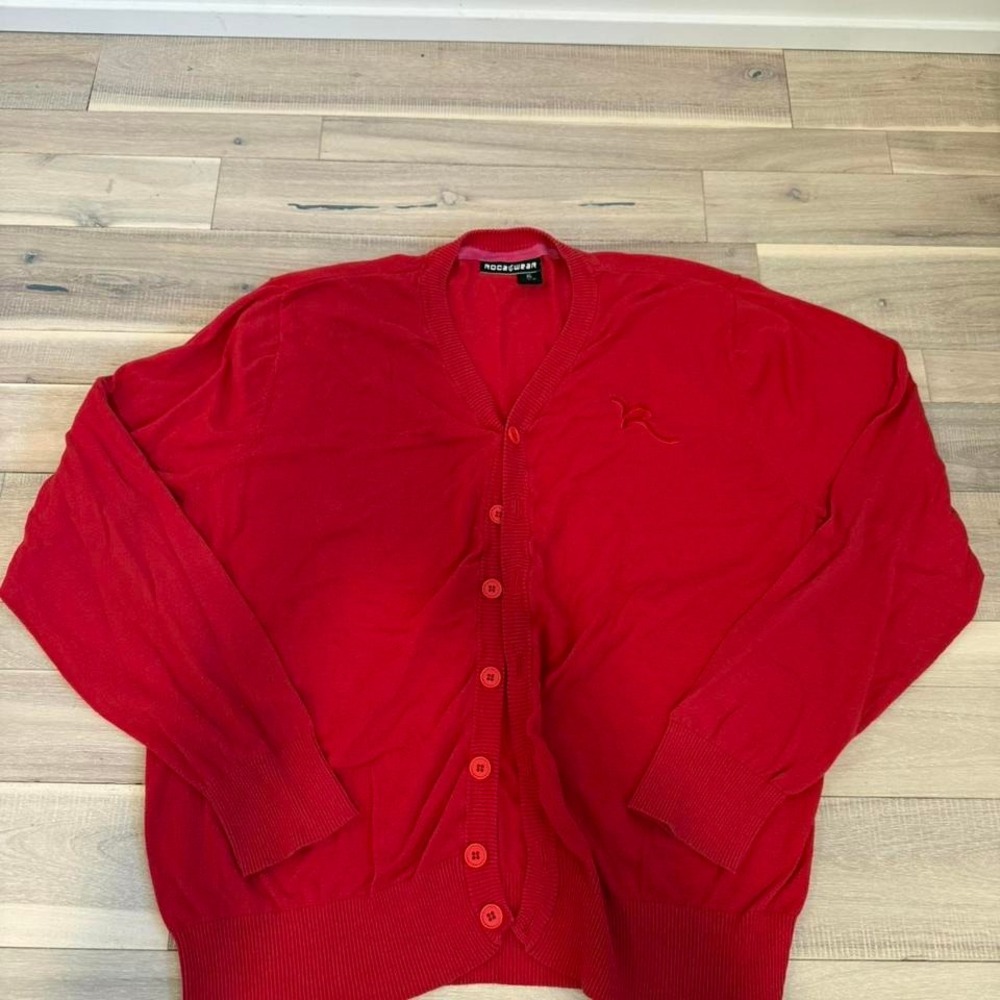 Roca Wear  Red cardigan with buttons Size XL